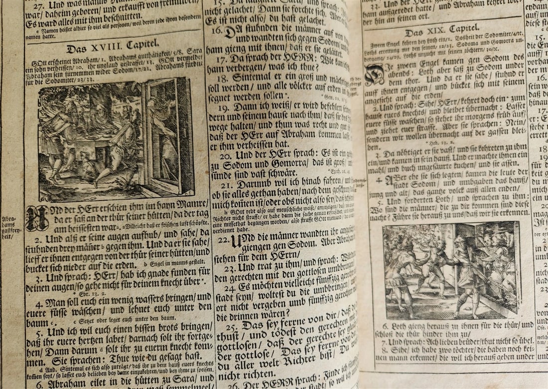 1720 BIBLE in GERMAN SWISS ILLUSTRATED antique FOLIO w/ BRASS FITTINGS - 16