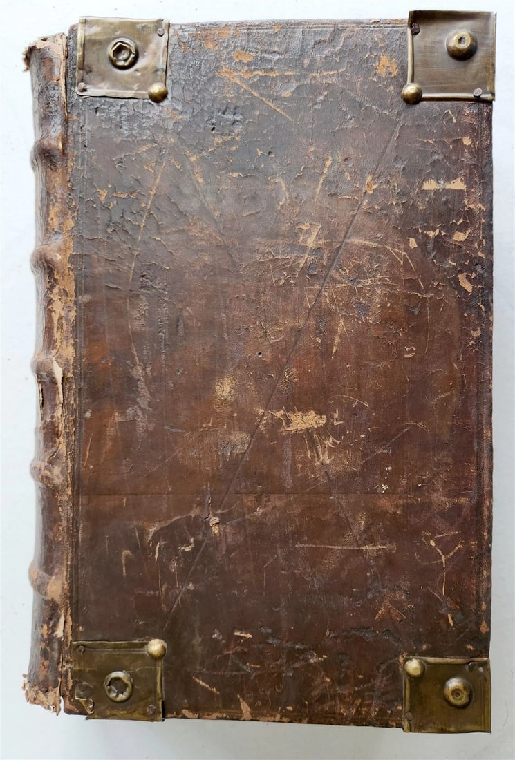 1720 BIBLE in GERMAN SWISS ILLUSTRATED antique FOLIO w/ BRASS FITTINGS - 7