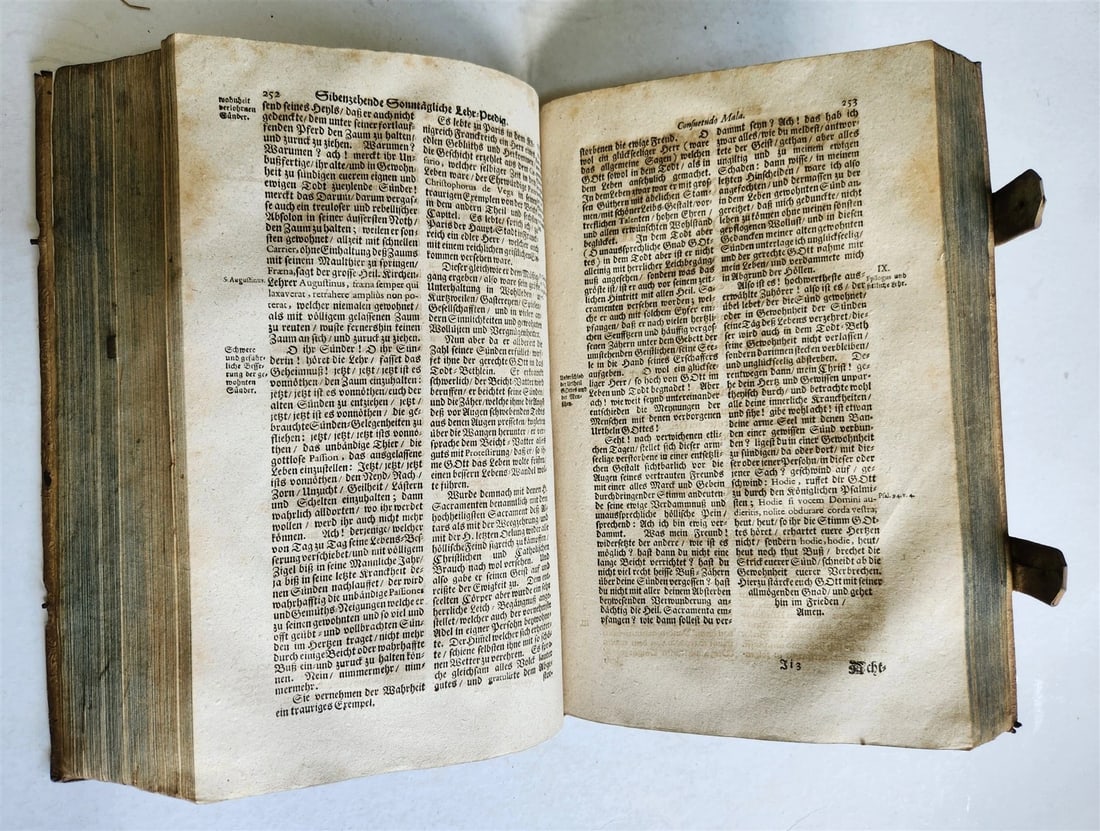 1713 CONCIONATORIS by Sebastiano Textor antique PIGSKIN BOUND FOLIO - 7