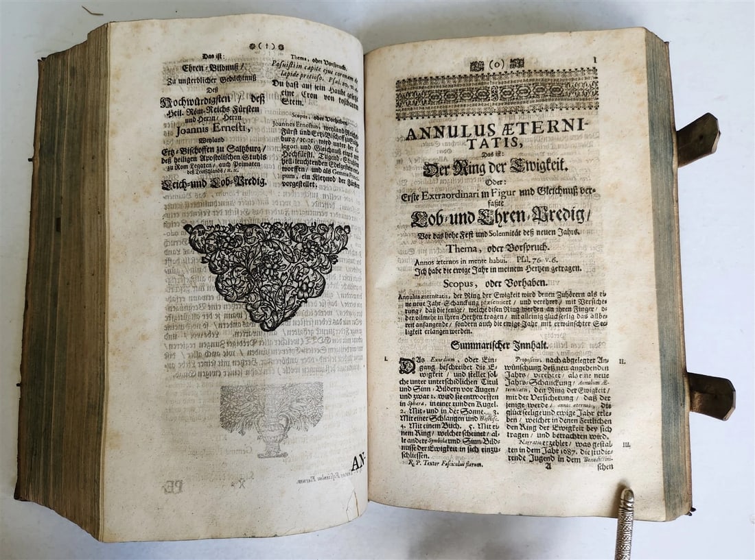 1713 CONCIONATORIS by Sebastiano Textor antique PIGSKIN BOUND FOLIO - 8