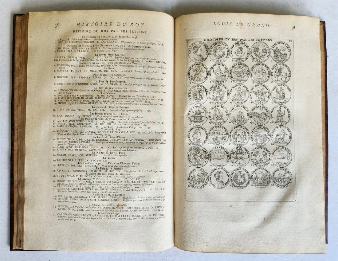 1691 HISTOIRE DU ROY LOUIS LE GRAND ILLUSTRATED antique ARMORIAL BINDING - 12