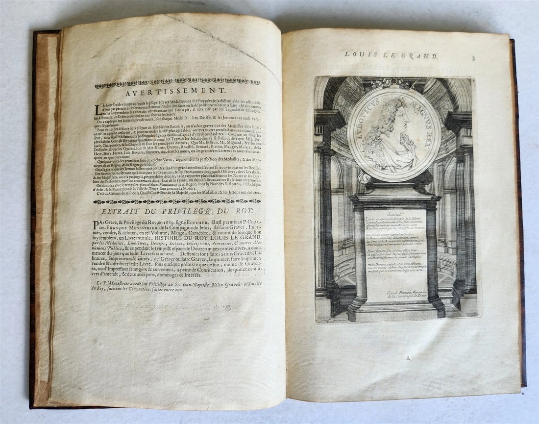 1691 HISTOIRE DU ROY LOUIS LE GRAND ILLUSTRATED antique ARMORIAL BINDING - 16