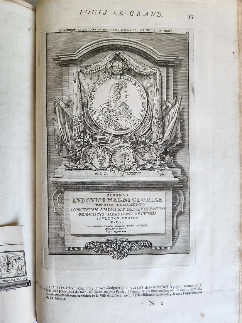 1691 HISTOIRE DU ROY LOUIS LE GRAND ILLUSTRATED antique ARMORIAL BINDING - 7