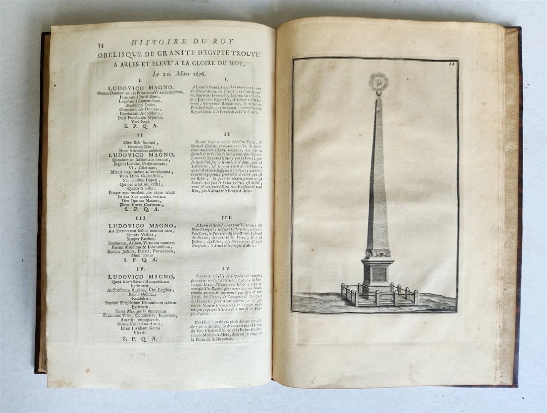 1691 HISTOIRE DU ROY LOUIS LE GRAND ILLUSTRATED antique ARMORIAL BINDING - 8