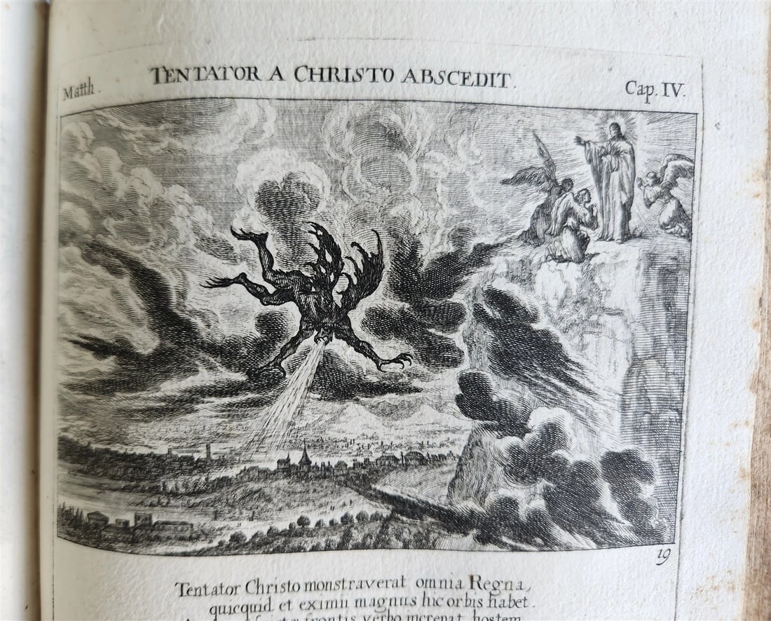 1679 ILLUSTRATED BIBLE antique Icones biblicae Veteris et Novi Testamenti RARE - 15