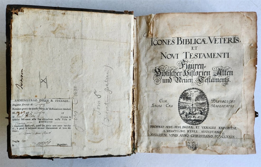 1679 ILLUSTRATED BIBLE antique Icones biblicae Veteris et Novi Testamenti RARE - 2