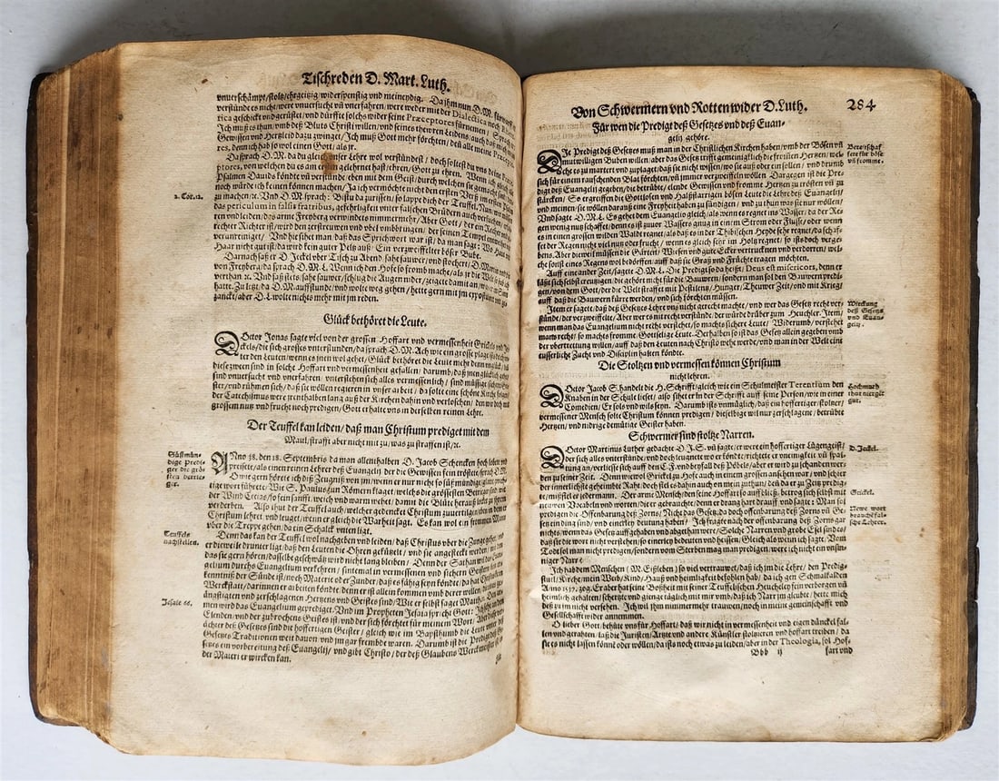 1576 MARTIN LUTHER COLLOQUIA 16th CENTURY PIGSKIN BOUND FOLIO antique - 11