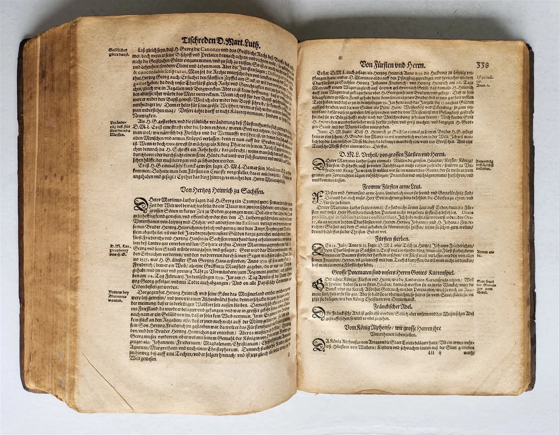 1576 MARTIN LUTHER COLLOQUIA 16th CENTURY PIGSKIN BOUND FOLIO antique - 12