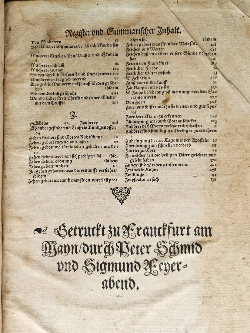 1576 MARTIN LUTHER COLLOQUIA 16th CENTURY PIGSKIN BOUND FOLIO antique - 15