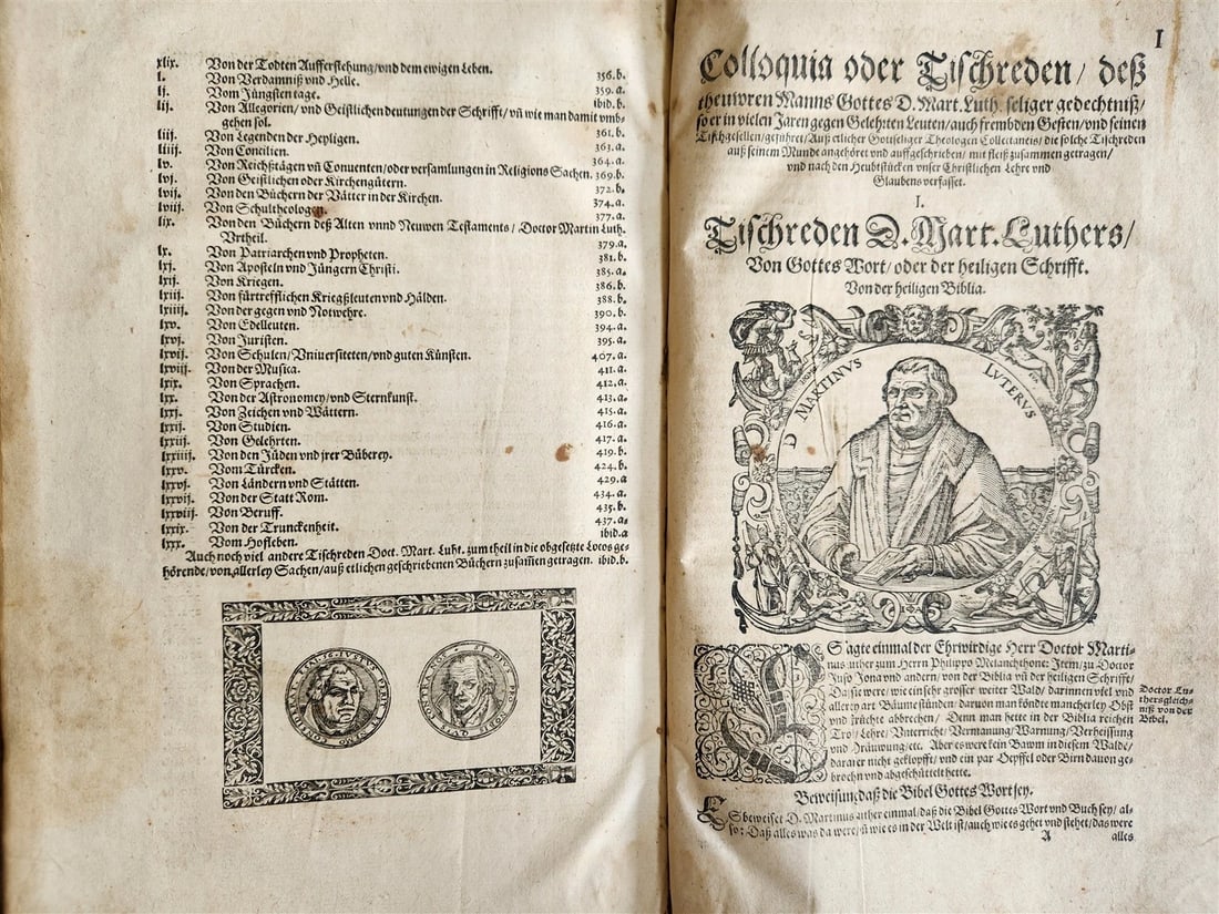 1576 MARTIN LUTHER COLLOQUIA 16th CENTURY PIGSKIN BOUND FOLIO antique - 4