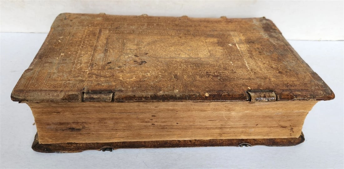 1576 MARTIN LUTHER COLLOQUIA 16th CENTURY PIGSKIN BOUND FOLIO antique - 5