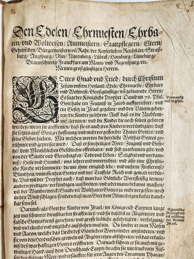 1576 MARTIN LUTHER COLLOQUIA 16th CENTURY PIGSKIN BOUND FOLIO antique - 8