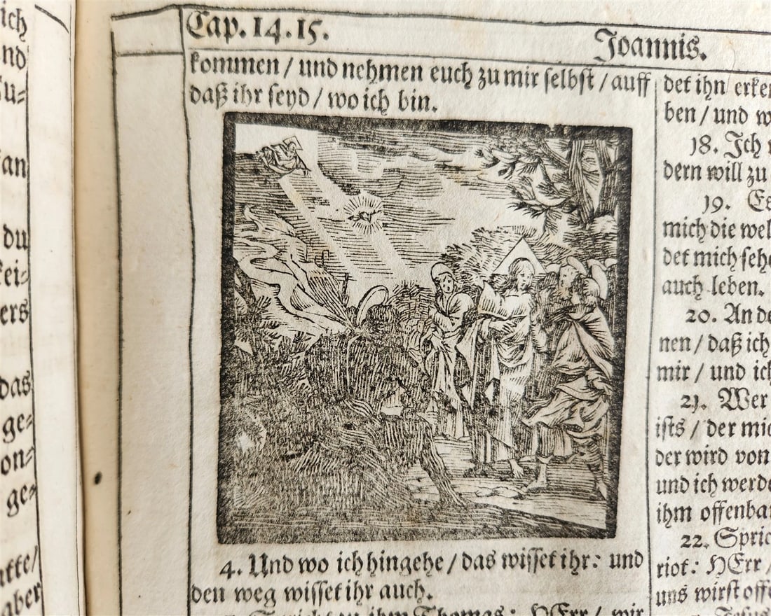 1691 BIBLE in GERMAN illustrated PIGSKIN BOUND FOLIO antique 17th CENTURY - 13