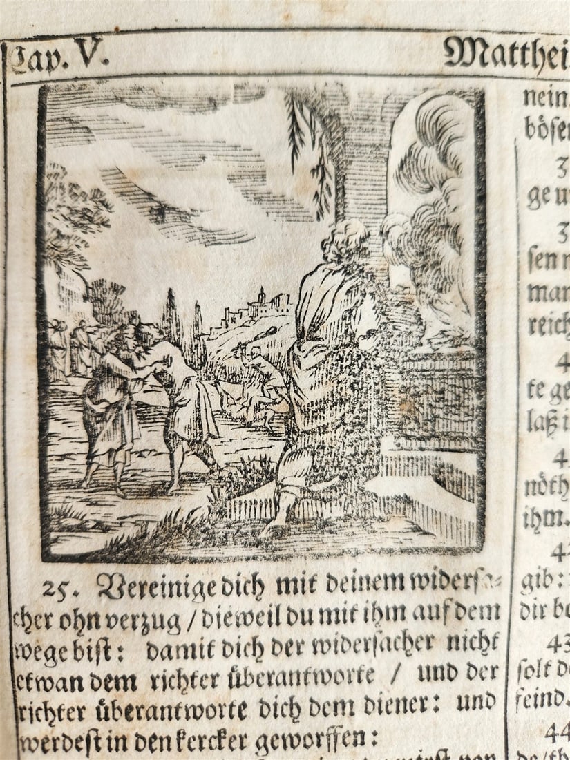 1691 BIBLE in GERMAN illustrated PIGSKIN BOUND FOLIO antique 17th CENTURY - 15