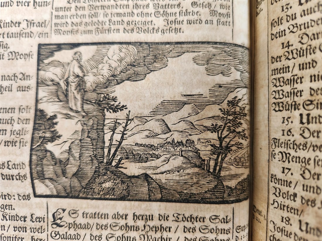 1691 BIBLE in GERMAN illustrated PIGSKIN BOUND FOLIO antique 17th CENTURY - 18