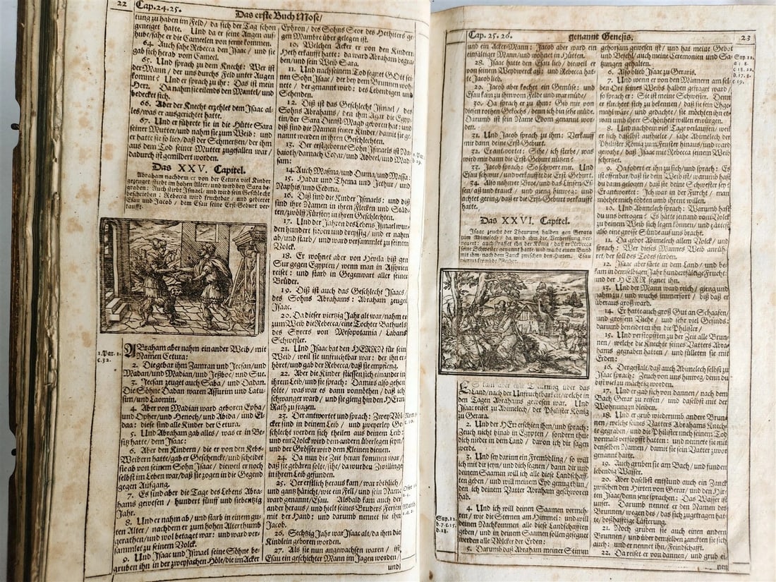 1691 BIBLE in GERMAN illustrated PIGSKIN BOUND FOLIO antique 17th CENTURY - 5