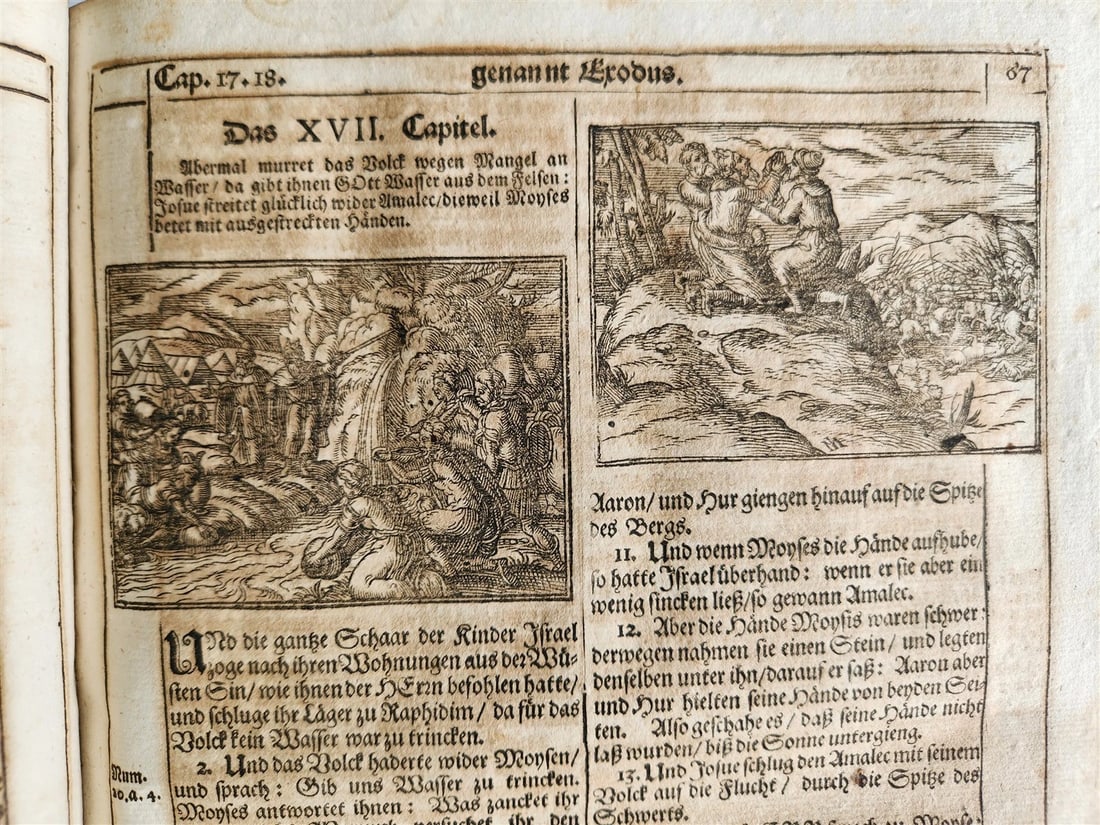 1691 BIBLE in GERMAN illustrated PIGSKIN BOUND FOLIO antique 17th CENTURY - 9