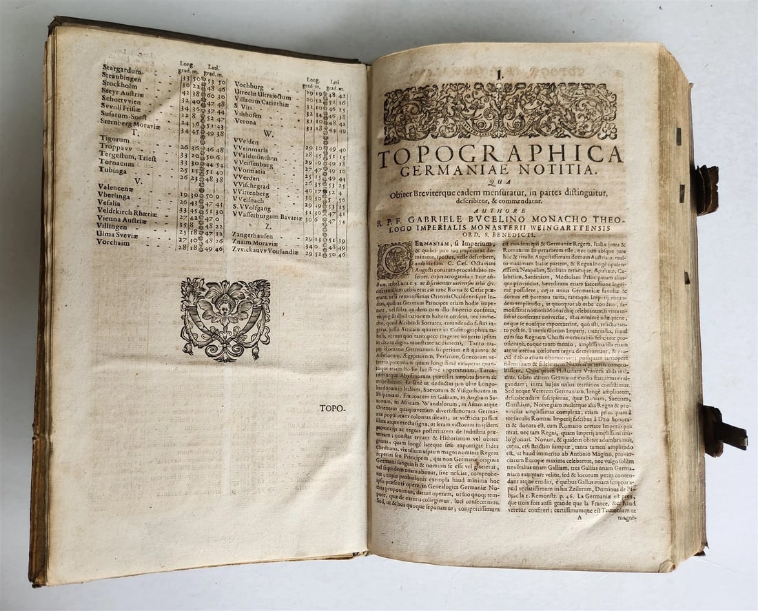 1655 GERMAN GENEALOGY illustrated PIGSKIN BOUND FOLIO antique 17th CENTURY LATIN - 15