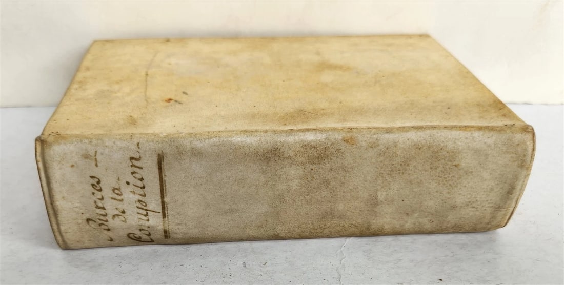 1721 TREATISE on SOURCES of CORRUPTION by OSTERWALD antique vellum binding - 4