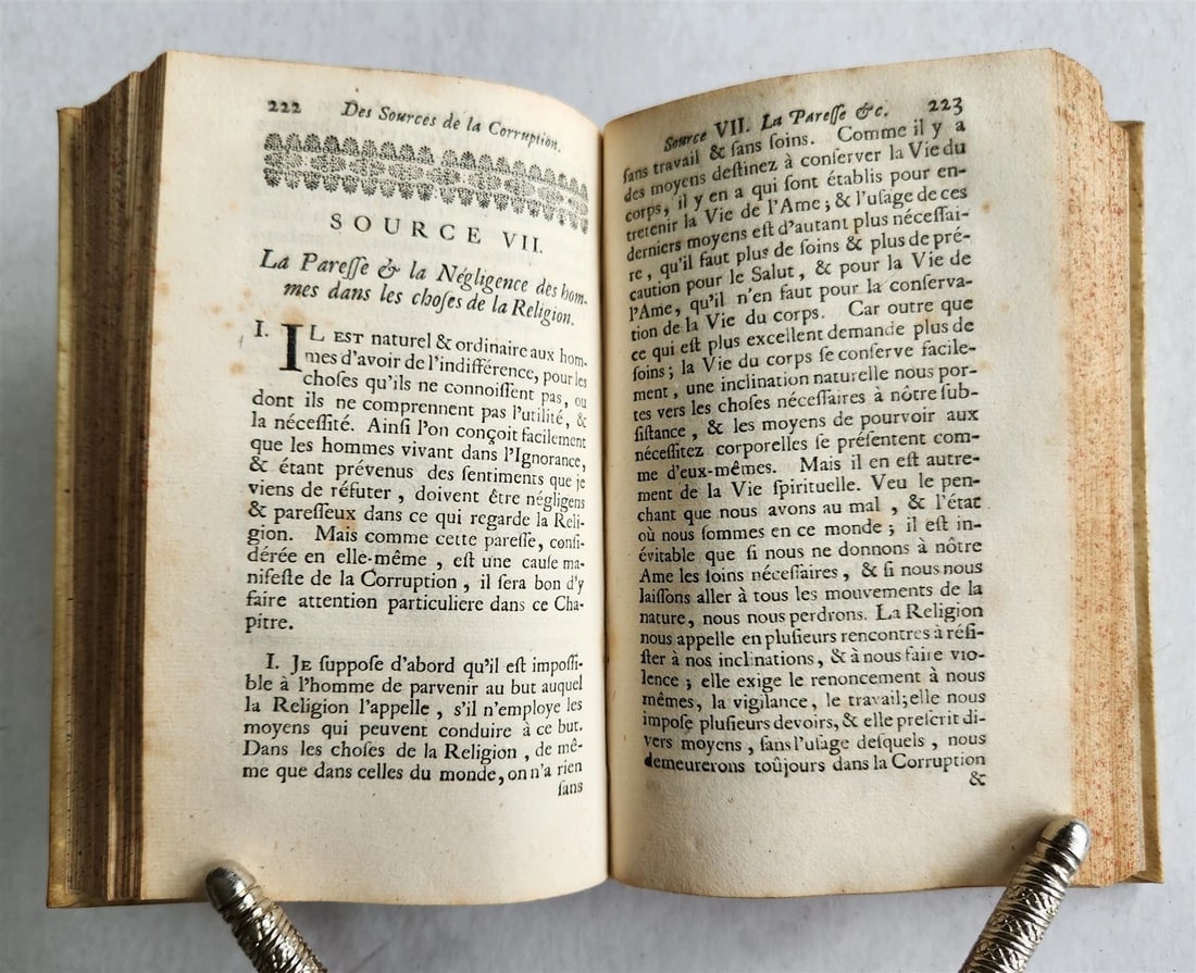 1721 TREATISE on SOURCES of CORRUPTION by OSTERWALD antique vellum binding - 6