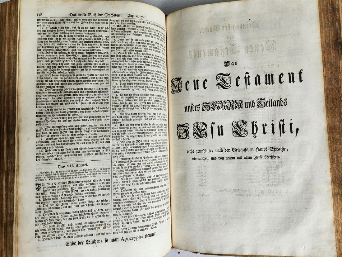 1755 BIBLE in GERMAN ULRICH antique PIGSKIN BINDING METAL FITTINGS MASSIVE FOLIO - 11