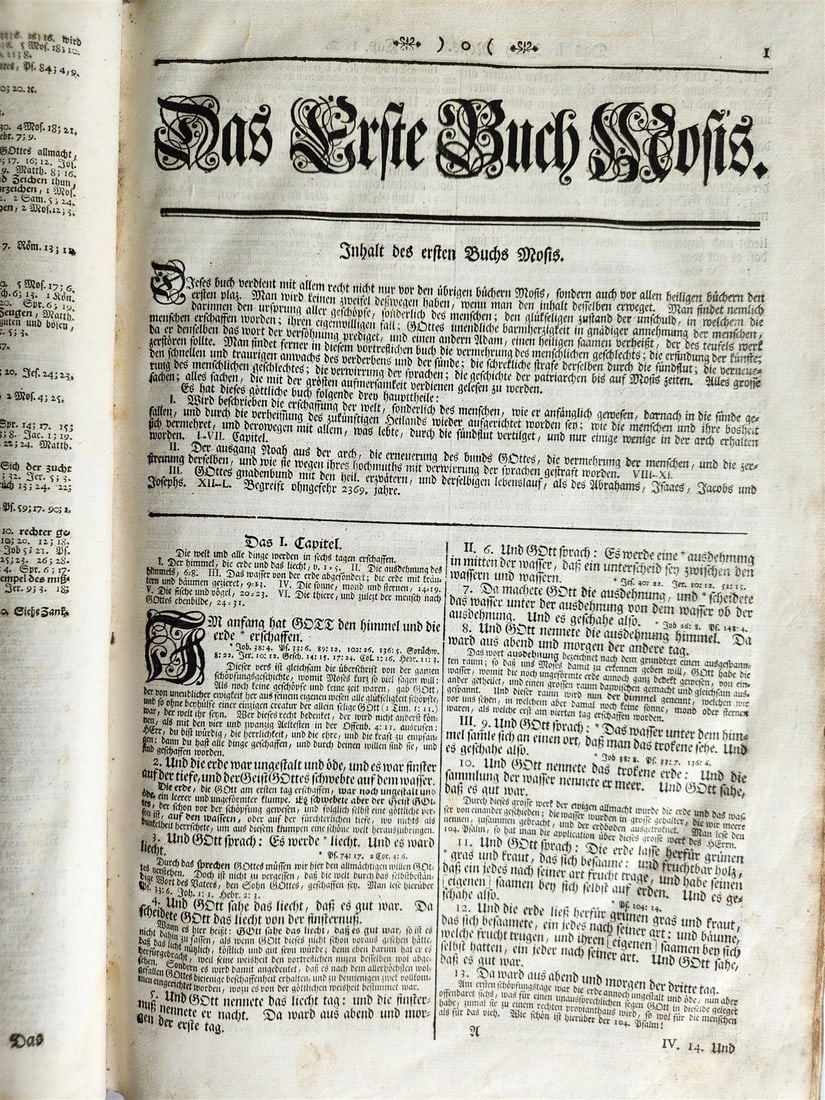 1755 BIBLE in GERMAN ULRICH antique PIGSKIN BINDING METAL FITTINGS MASSIVE FOLIO - 6