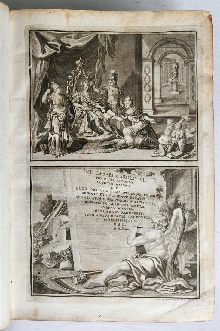 1732 CHRONICON GOTWINCENSE ABBEY ILLUSTRATED antique VELLUM BOUND MASSIVE FOLIO - 5