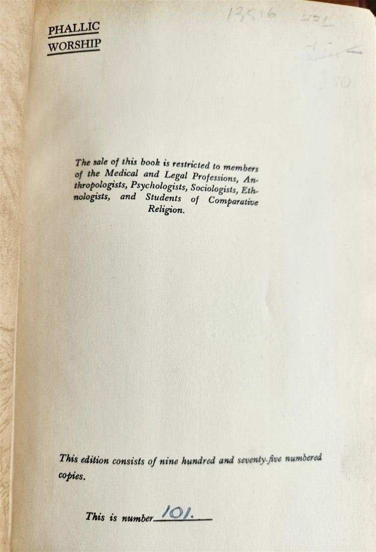 1950s PHALLIC WORSHIP ILLUSTRATED G.Scott vintage LIMITED EDITION NUMBERED COPY - 3