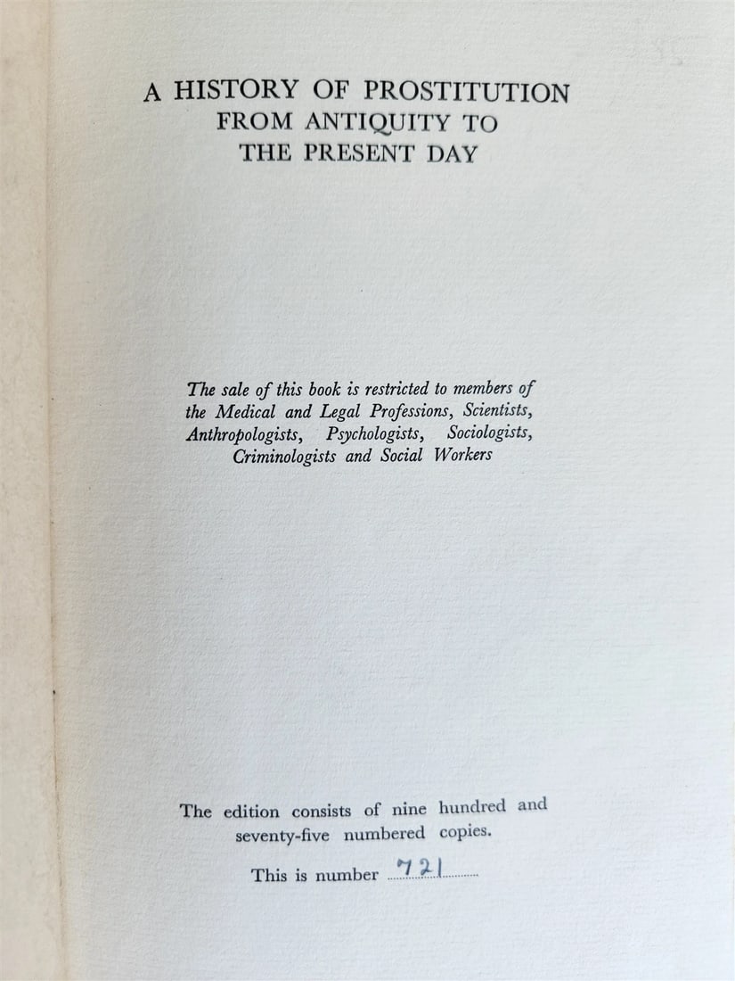 1954 HISTORY of PROSTITUTION ILLUSTRATED vintage LIMITED EDITION NUMBERED COPY - 3