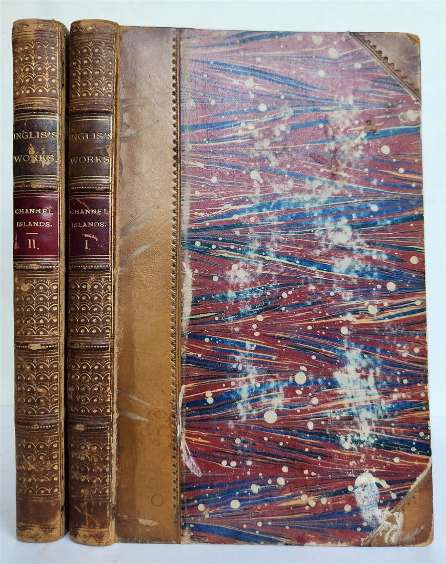 1834 CHANNEL ISLAND JERSEY GUERNSEY ALDERNEY antique 2 VOLS ILLUSTRATED w/ MAPS - 2