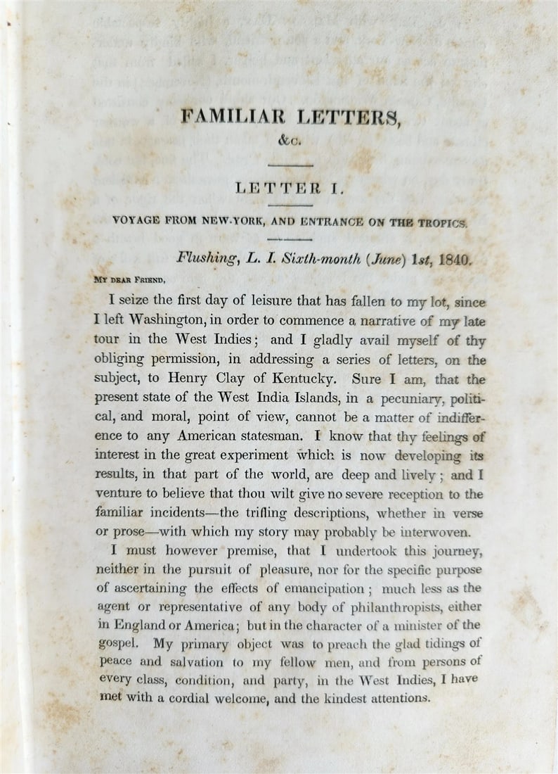 1840 LETTERS to HENRY CLAY of KENTUCKY DESCRIBING WINTER in WEST INDIES antique - 5