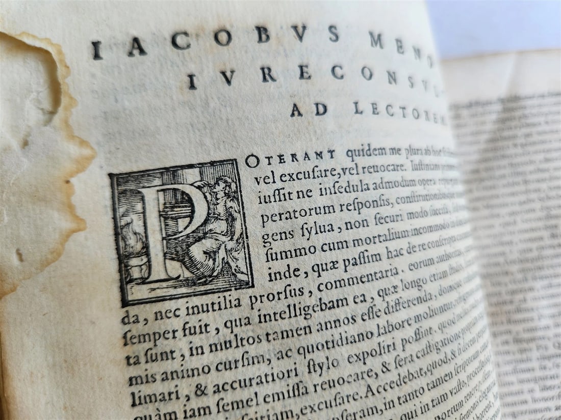 1567 LAW BOOK RESPONSA CAUSAE FINARIENSIS by JACOBI MENOCHII antique VELLUM - 7