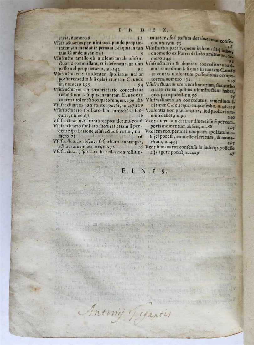 1567 LAW BOOK RESPONSA CAUSAE FINARIENSIS by JACOBI MENOCHII antique VELLUM - 9