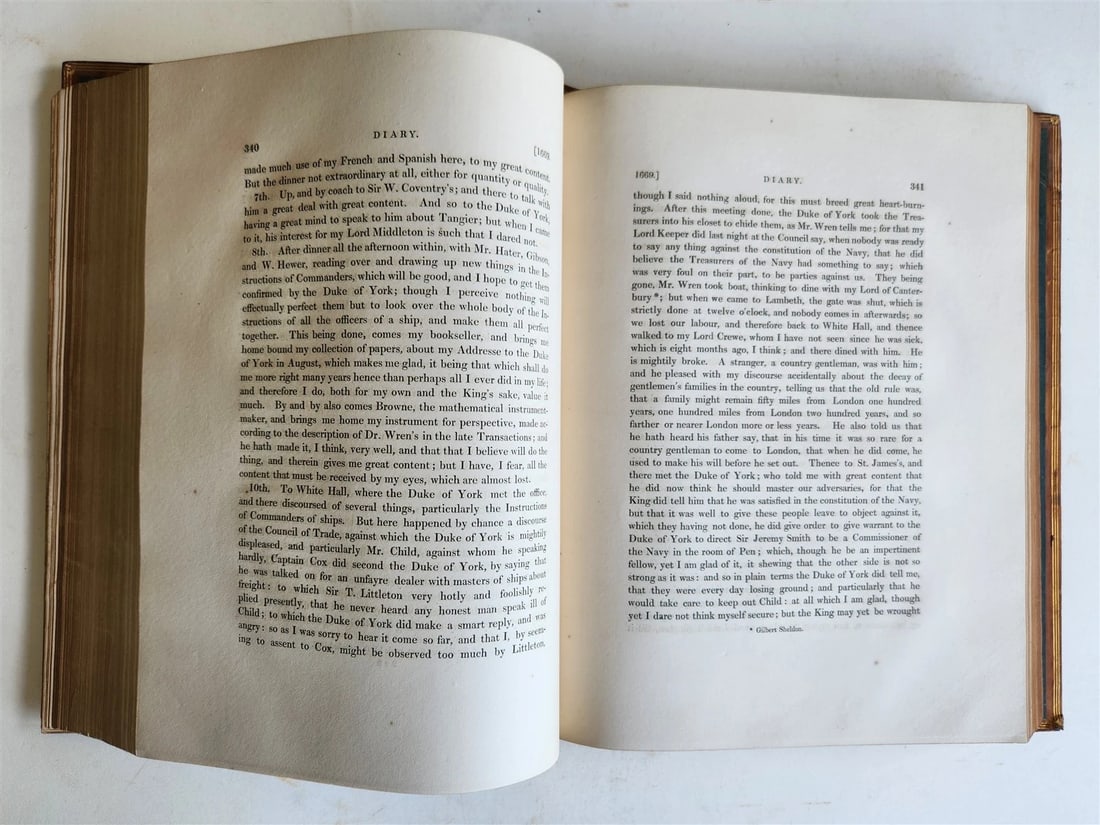 1825 PEPYS'S MEMORIES 2 VOLUMES antique ILLUSTRATED in ENGLISH 1st EDITION folio - 13