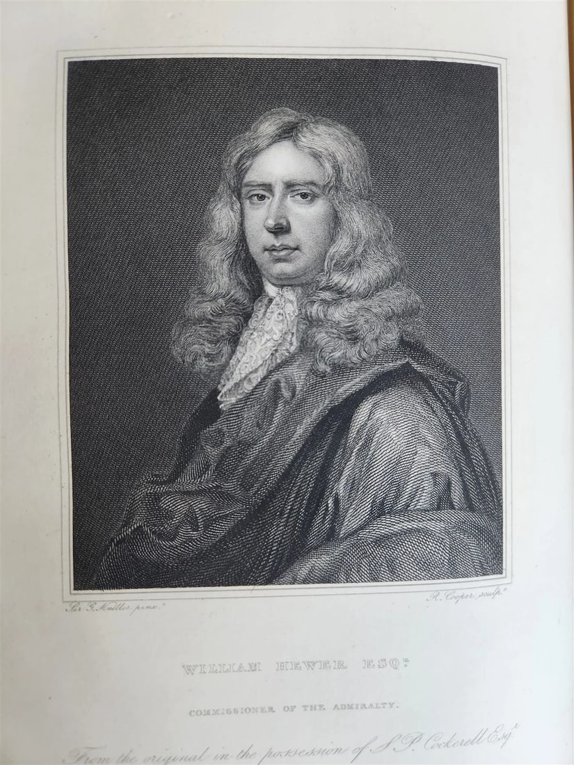 1825 PEPYS'S MEMORIES 2 VOLUMES antique ILLUSTRATED in ENGLISH 1st EDITION folio - 17