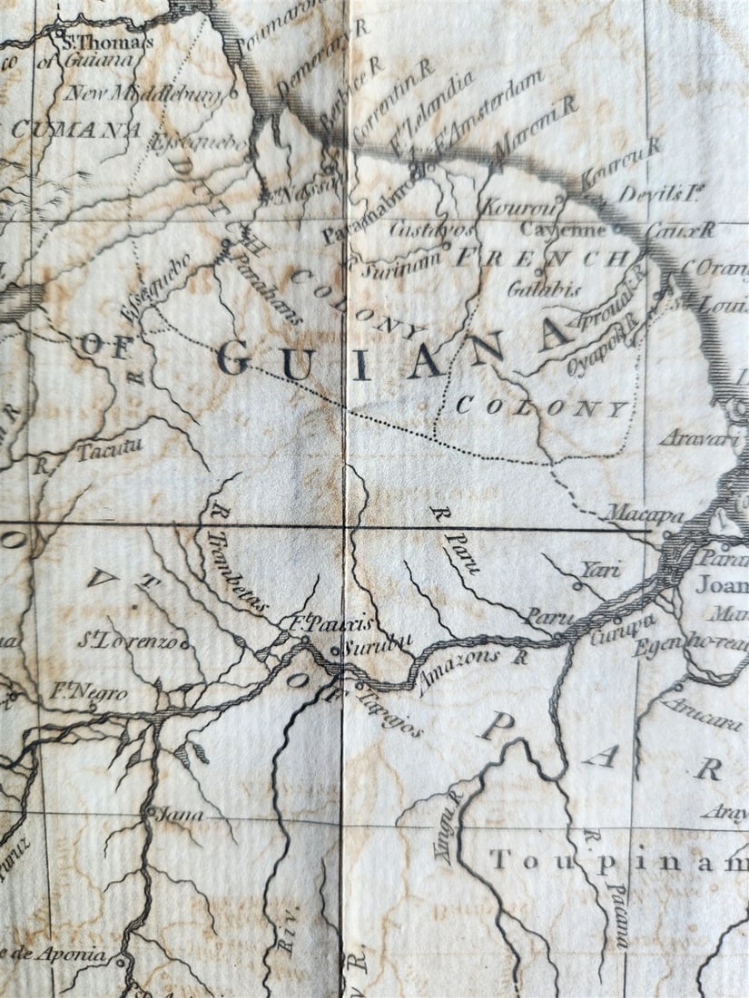 1783 MAP of EUROPEAN SETTLEMENTS in SOUTH AMERICA Antique - 4