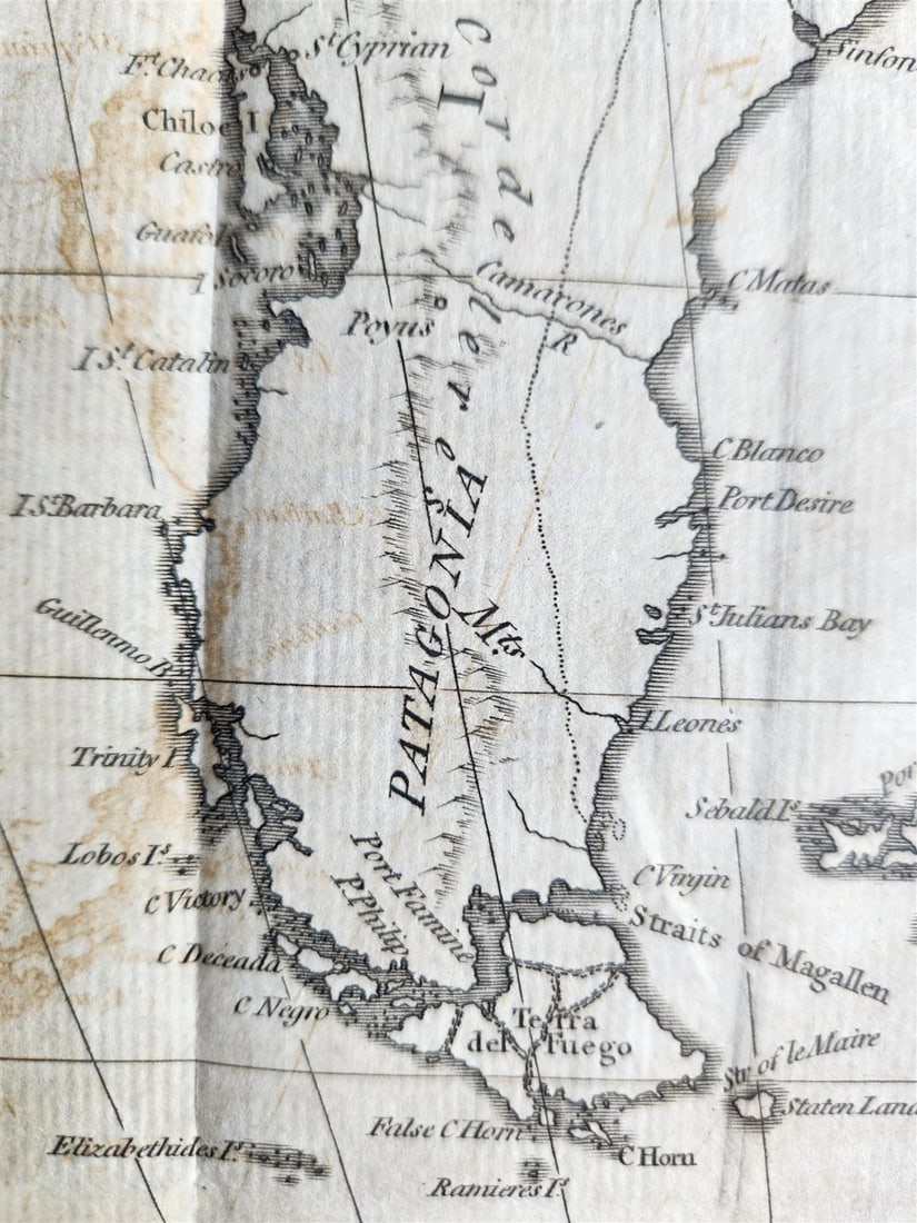 1783 MAP of EUROPEAN SETTLEMENTS in SOUTH AMERICA Antique - 5