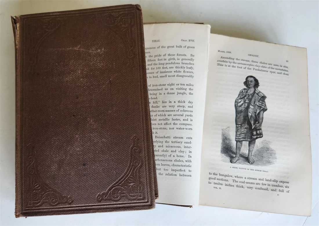 1855 HIMALAYAN JOURNALS by Joseph Hooker 2 VOLUMES antique ILLUSTRATED - 4