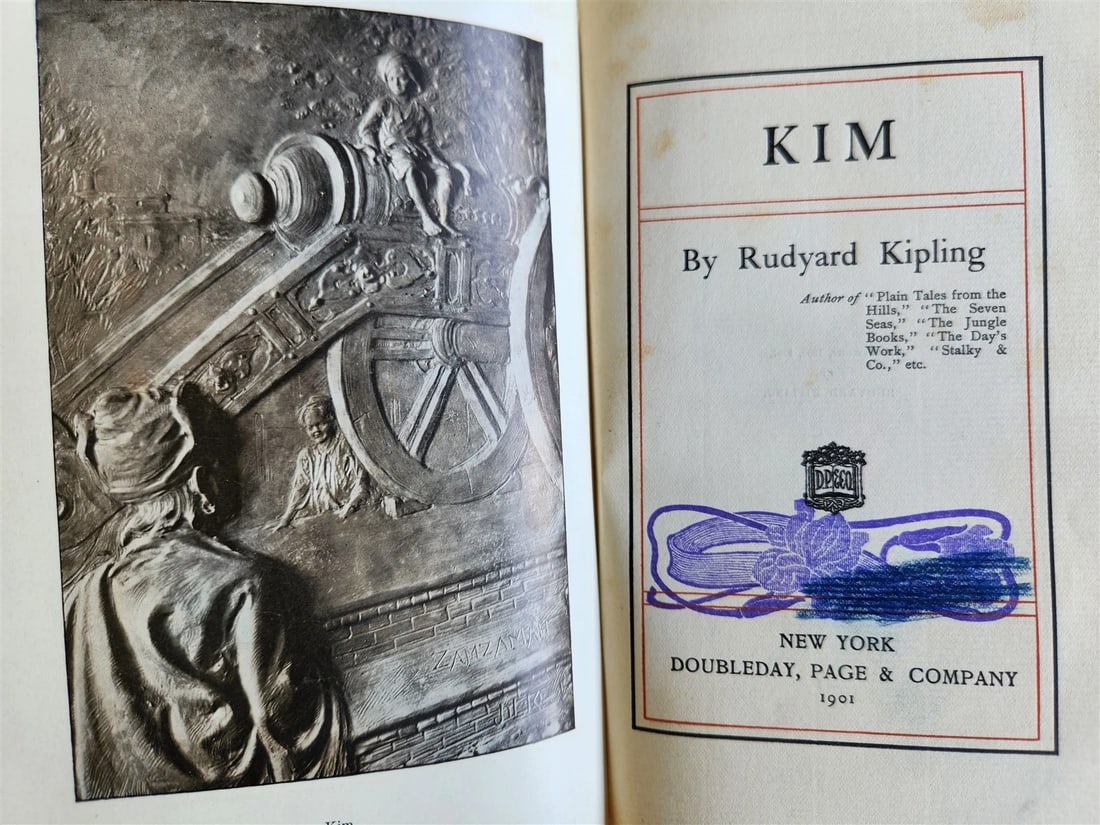 1901 KIM by Rudyard Kipling ANTIQUE First US edition - 4