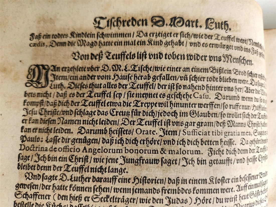 1593 MARTIN LUTHER COLLOQUIA antique VELLUM BOUND FOLIO 16th CENTURY - 12