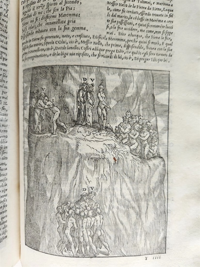 1544 DIVINE COMEDY by DANTE ALIGHIERI antique ILLUSTRATED 16th century SCARCE - 15