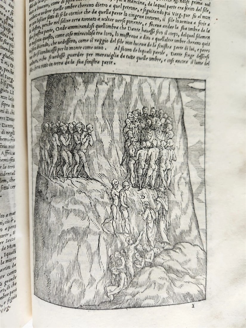 1544 DIVINE COMEDY by DANTE ALIGHIERI antique ILLUSTRATED 16th century SCARCE - 16