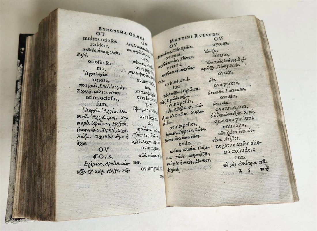 1600 LATIN GREEK DICTIONARY antique RARE 16th century Dictionarii Latino Graeci - 5
