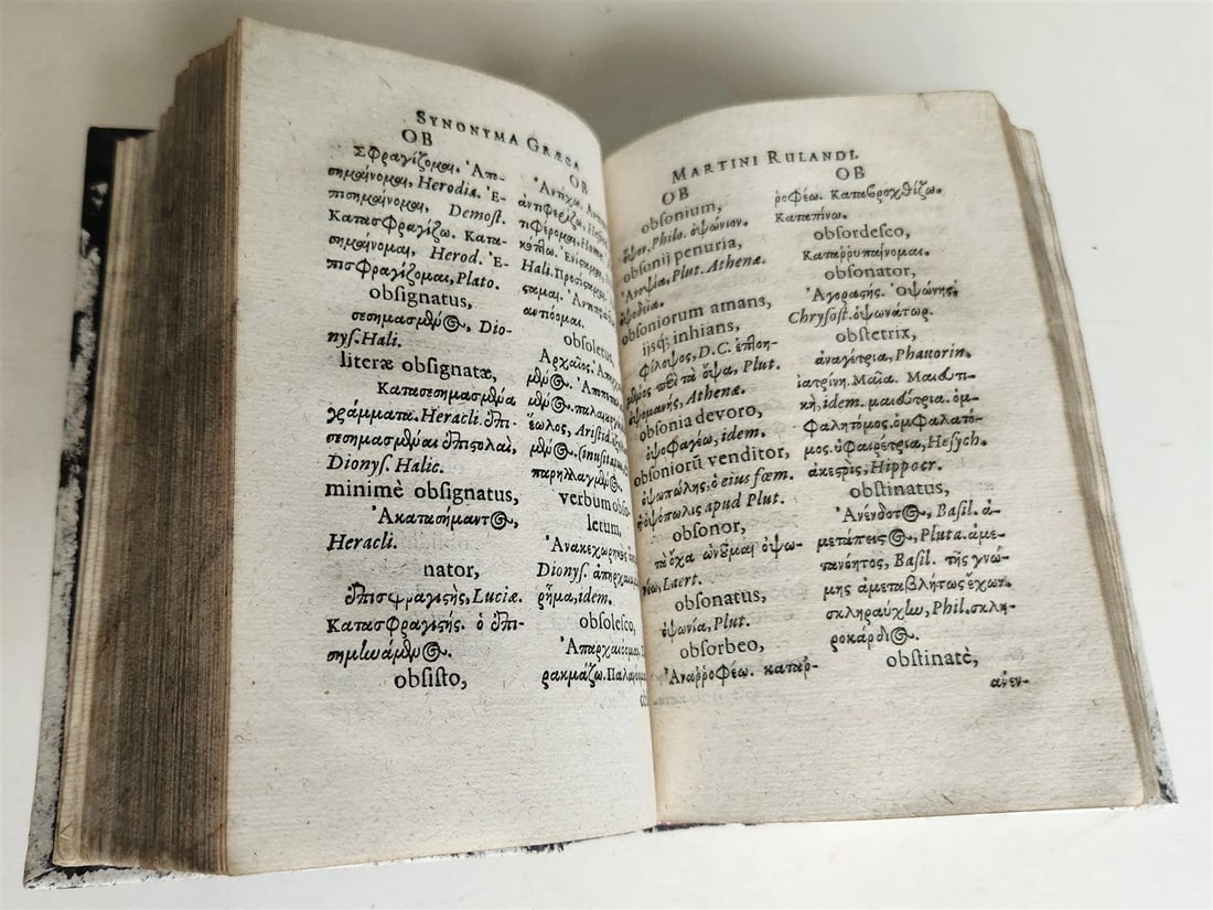 1600 LATIN GREEK DICTIONARY antique RARE 16th century Dictionarii Latino Graeci - 6