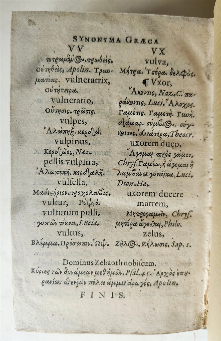 1600 LATIN GREEK DICTIONARY antique RARE 16th century Dictionarii Latino Graeci - 7