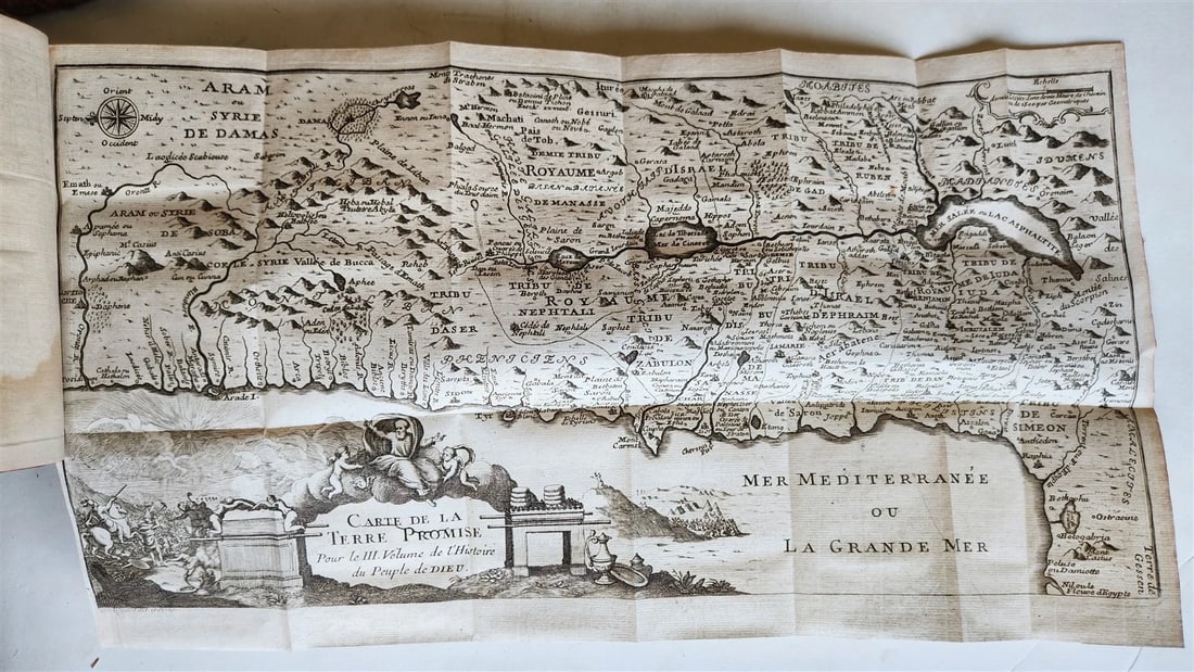 1738 HISTORY of JEWS 10 VOLUMES antique ILLUSTRATED w/ MAPS in FRENCH - 2