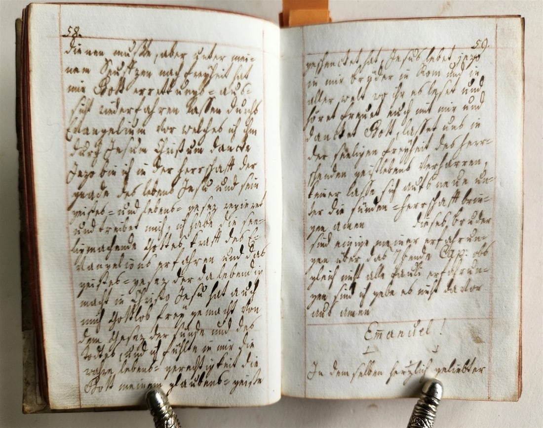 1790 GERMAN RELIGIOUS MANUSCRIPT 411 pages antique VELLUM BINDING - 3