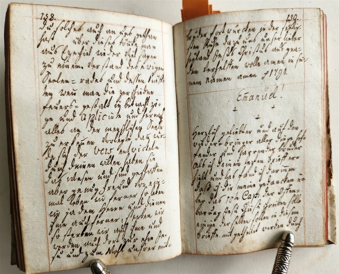 1790 GERMAN RELIGIOUS MANUSCRIPT 411 pages antique VELLUM BINDING - 5