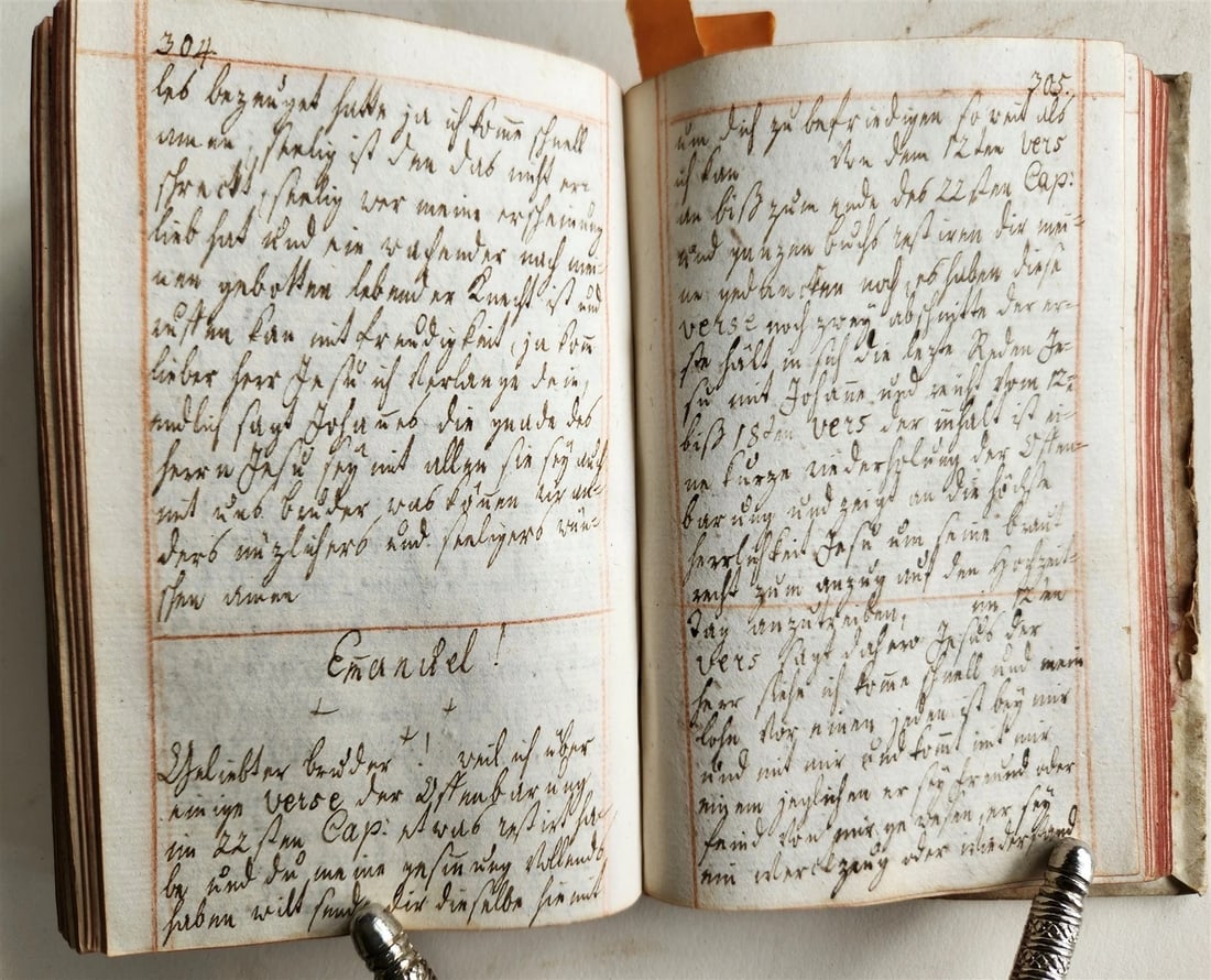 1790 GERMAN RELIGIOUS MANUSCRIPT 411 pages antique VELLUM BINDING - 9