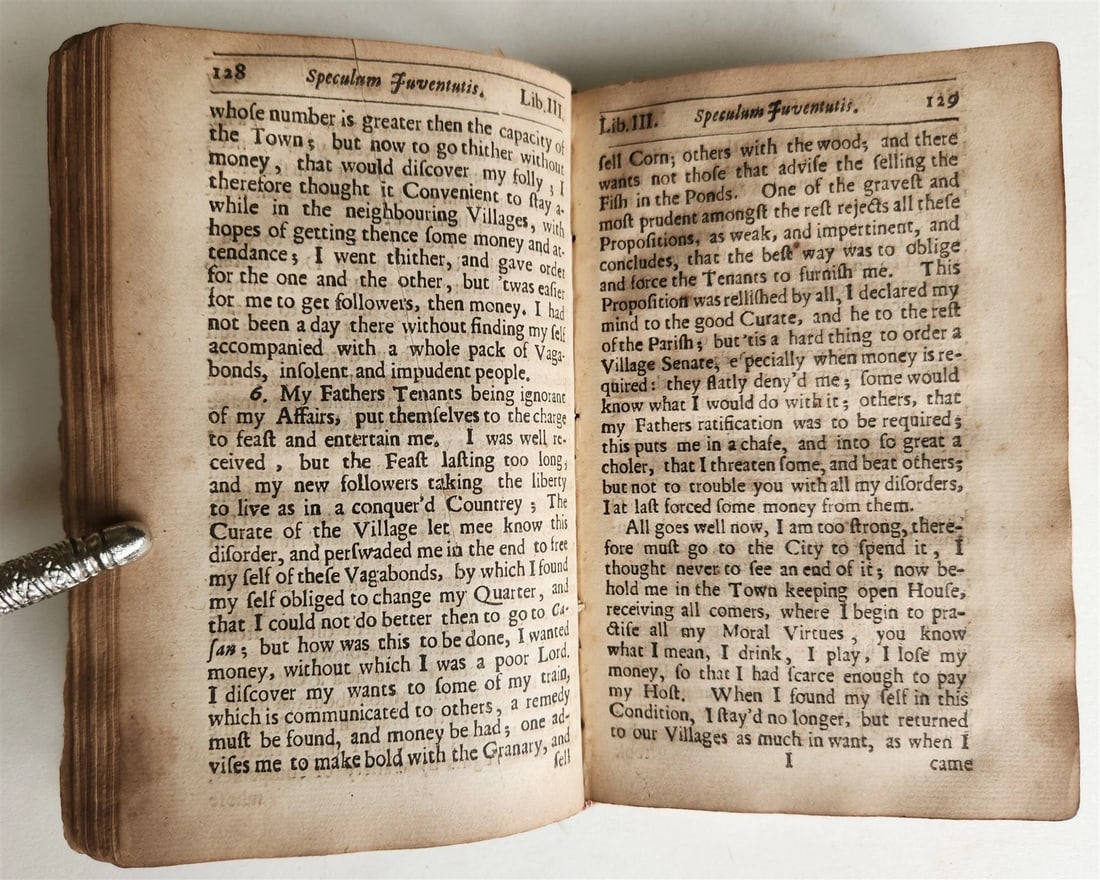 1671 GUIDE for YOURS in ENGLISH antique SPECULUM JUVENTUTIS - 4